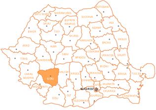 Localizare judetul Gorj